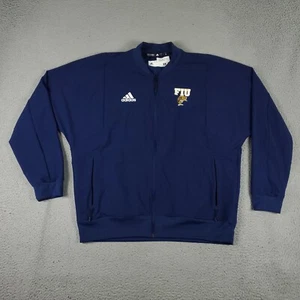 Adidas FIU Panthers Jacket Mens Large Blue Full Zip Up Track Jacket Sweater - Picture 1 of 9
