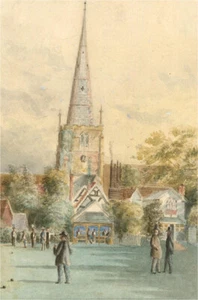 c.1852 Watercolour - A Game of Bowls - Picture 1 of 2