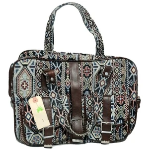 Vintage Southwestern Overnight Carry-On Bag Luggage Aztec Print Made In Japan - Picture 1 of 9