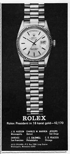 1973 Rolex Oyster Perpetual President Uhr Original Vintage Druck Anzeige - Bild 1 von 1
