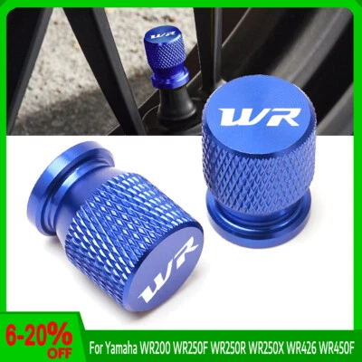 Blue Wheel Tire Valve Caps For Yamaha WR200 WR250F WR250R WR250X WR426 WR450F - Image 1 of 2