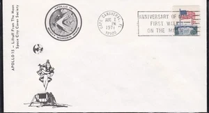 USA 1971 SPACE RELATED COVER APOLLO 15 LIFTOFF FROM MOON + CACHET - Picture 1 of 1