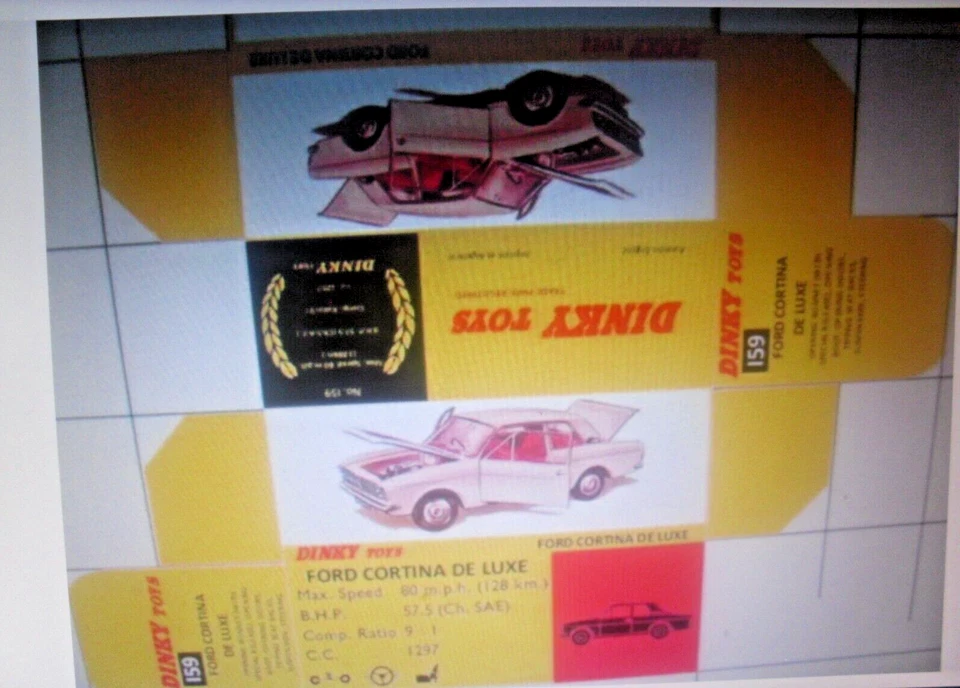 DINKY REPRO REPLICA REPRODUCTION  BOX ONLY -  FORD CORTINA No. 159 - Image 1 of 1