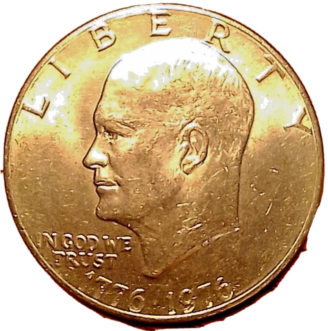 1776-1976  Eisenhower Liberty Bell Moon  One Dollar US Bicentennial BIG Coin Cover