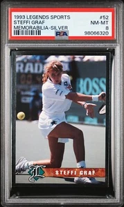 PSA 8 NM MINT 1993 LEGENDS SPORTS MEMORABILIA STEFFI GRAF #52 SILVER 66320 B190 - Picture 1 of 2