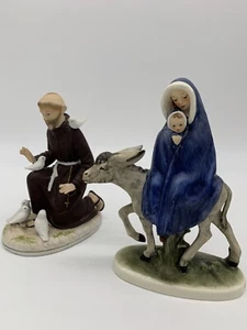 Veg Lot of 2 Goebel "Flight Into Egypt" Mary Jesus,Donkey & INASCO St Francis - Picture 1 of 12