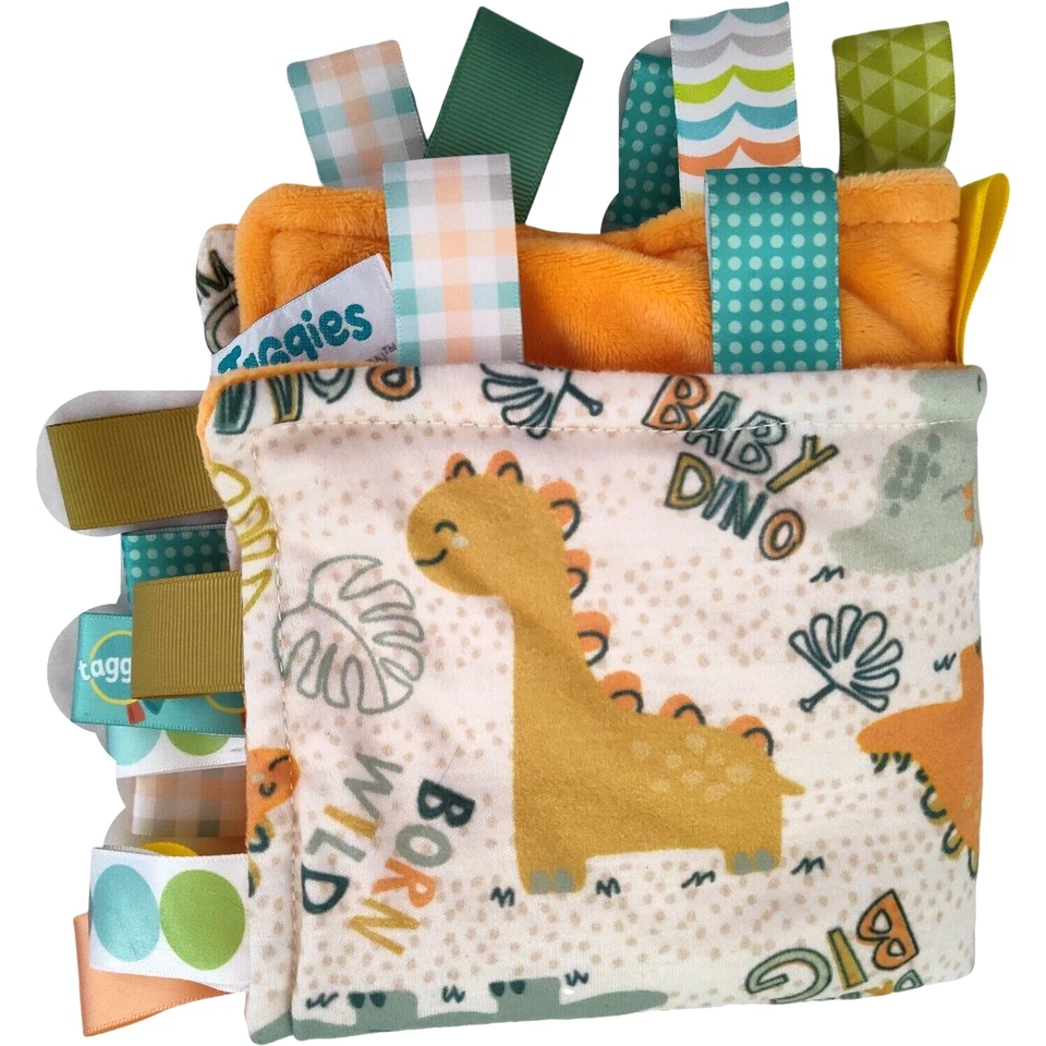 Taggies Mary Meyer Dinosaur Baby Security Blanket Lovey Dino Born Wild 11" Tags - Image 1 of 4