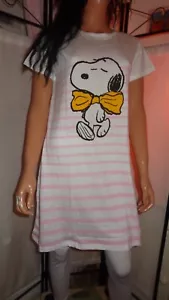 Peanuts Snoopy Schlafshirt/Bigshirt/Nachthemd Rosa-weiß Kurzarm Neu Gr 40 - Bild 1 von 7