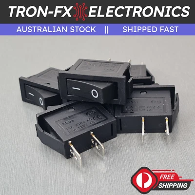 1/2/5PCS KCD3 SPST Black ON-OFF Rocker Switch 15A 250V 2 Position 2 Pin - image 1 of 4
