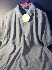 Devon & Jones Collared Short Sleeve Polo Golf Casual Shirt Mens L Large Gray NWT - Picture 1 of 6