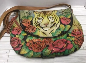 BOLSO DE MANO ANUSCHKA TIGER IN LOVE CUERO PINTADO A MANO - Imagen 1 de 17