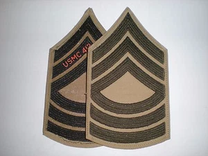 USMC PRE-1958 MAESTRO DE ARTILLERÍA RANGO DE SARGENTO - VERDE SOBRE CAQUI - 1 PAR - Imagen 1 de 1