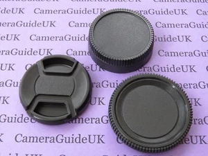 Camera body cap for Nikon F, Front & Rear Lens Cap for Nikon F (AI) 52mm lenses - Picture 1 of 3