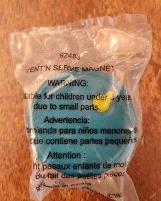 Tupperware Miniature Vent N Serve Peacock Aqua Blue Magnet Removable Lid New - Image 1 of 4