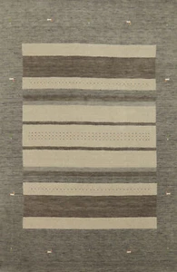 Timeless Gabbeh Design High-quality Ivory/ Brown Hand-knotted Wool Rug 7x10 ft - Picture 1 of 14