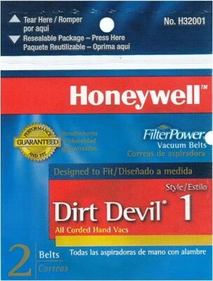 HONEYWELL DIRT DEVIL (ESTILO 1) FILTRO ASPIRADOR ELÉCTRICO 2 CORREAS H32001 Foto 1 de 2