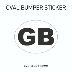 Great Britain Car Van Flag Sticker - White Oval Vinyl New GB Vehicle BS03 - Picture 1 of 1