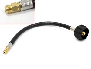 Conector tanque de manguera de cola de cerdo de gas propano 12"" QQC LP 1/4"" llamarada macho invertida - Imagen 1 de 2