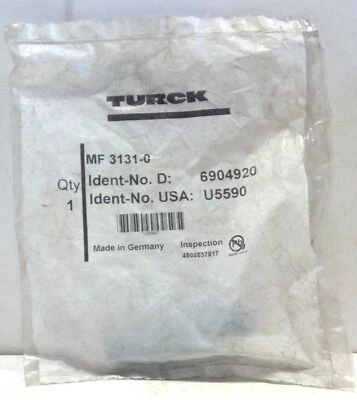 Turck MF3131-0 Microfast 1/2" Straight Female Connector Field Wireable U5590 - Image 1 of 3