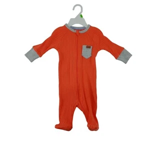 7 For All Mankind Ribbed Romper Jumpsuit Zip Front Pocket Detail 0/3M - Picture 1 of 9