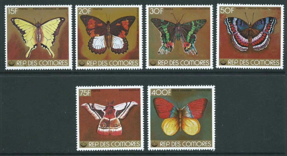 ISLAS COMORAS 1978 Michel 418/21 Juego de 6 Mariposas u/m Como Nuevo Gato 15 Euros Foto 1 de 1