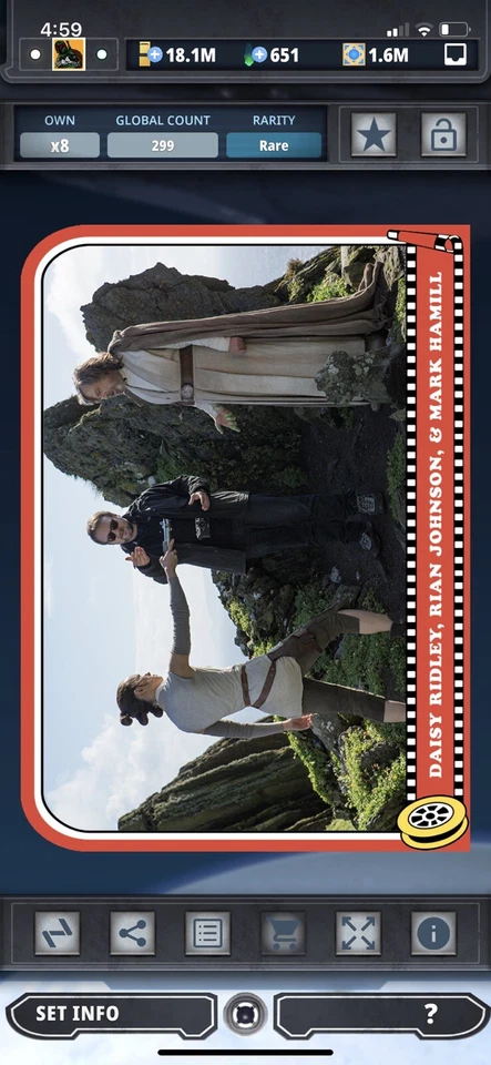 Topps Star Wars Digital Card Trader Red Behind The Scenes TLJ Rey Insert Award - Image 1 of 1