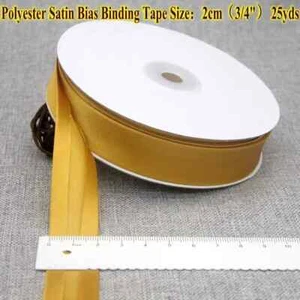 Polyester Satin Bias Binding Tape 20mm,3/4" *25yds DIY Sewing Garment Accessorie - Picture 1 of 11