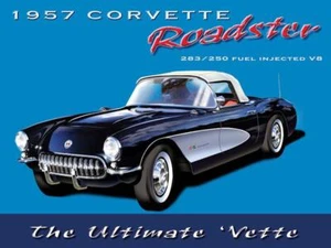 1957 Corvette Roadster Petit Panneau en Acier 200mm x 150mm - Picture 1 of 1