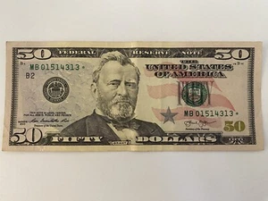 2013 $50 Starnote MINT ERROR Hole In Star Right Side Partially Filled See Photos - Picture 1 of 6