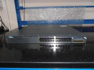 Cisco Catalyst WS-C3750X-24T-L 24 Port Gig  Switch 2 X PSU + C3KX-NM-1G Module - Picture 1 of 4