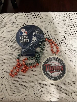 Minnesota Twins Baseball Club Mardi Gras Beads MLB Team Fan Necklace LOGO P4-18 - Image 1 of 2