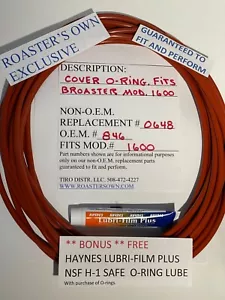 1 EA. ABDECKUNG O-RING PASST BROASTER MOD. 1600 10"" installierter Durchmesser. Mit kostenlosem schmiermittel - Bild 1 von 3