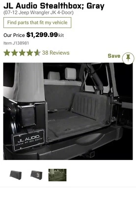 JL Audio Stealthbox for 2007-2017 Jeep Wrangler NO WOOFER SB-J-UNLTD4D/13TW5v2 - Image 1 of 4