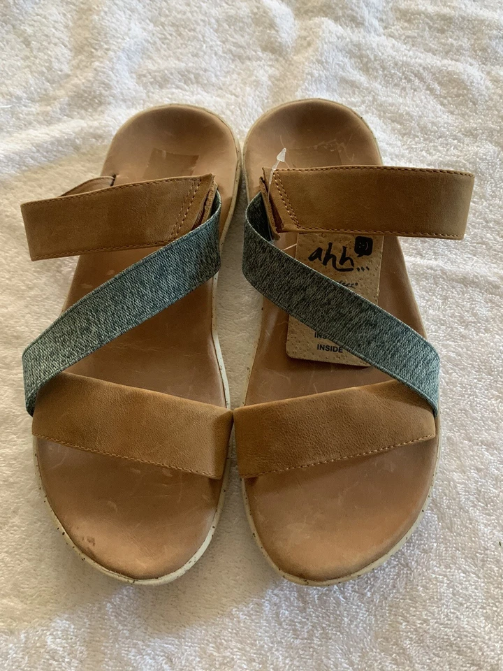 Superfeet Reyes Chipmunk Leather Sandals Women's Size 8 Supercork Insole New - Image 1 of 4