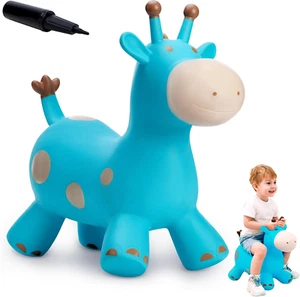 Giraffe Bouncy Horse Hopper for Toddlers, Bouncy Animals Jumping Horse, Inflatab - Picture 1 of 7