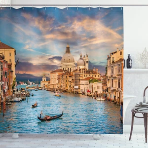 Venice Shower Curtain Canal Grande Santa Maria Print for Bathroom