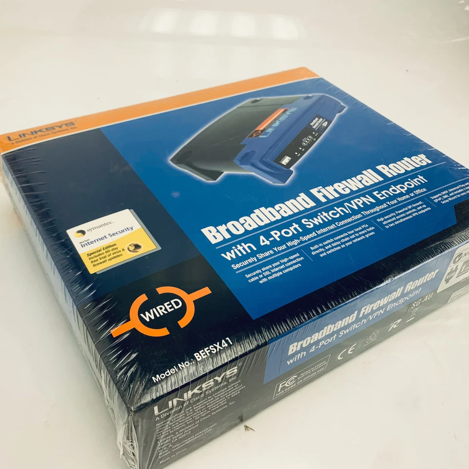 LINKSYS BEFSX41-AU 4-Port RJ-45 100Mbps EtherFast Cable/DSL Firewall Router - Image 1 of 1