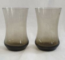 A Pair of Vintage Small Smokey Glass Vases