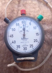 Vintage Plastic chanical 3 buttons German Stopwatch Hanhart AMIGO SWING 1/5 Sec - Picture 1 of 3
