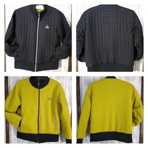 PEAK Reversible Puffer Bomber Jacket/Coat Women's Large Black/Lime Green - Bild 1 von 11