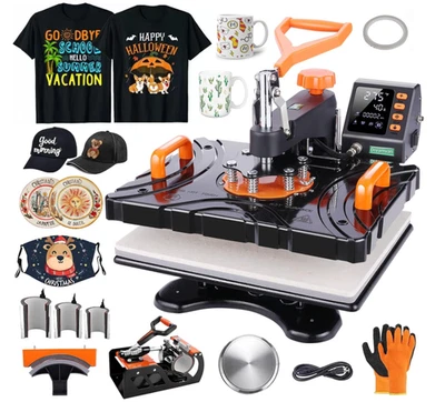 DREAMVAN Heat Press Machine, Upgraded 8 in 1 Heat Transfer Machine, 12" X 15"... - Image 1 of 4