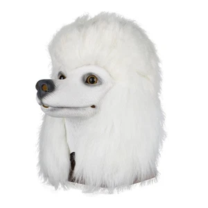 White Poodle Head Dog Mask Realistic Animal Latex Mask Halloween Cosplay Props - Picture 1 of 12