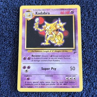 Pokémon TCG - KADABRA - 46/130 - Unlimited - WOTC - Base Set 2 - Image 1 of 4