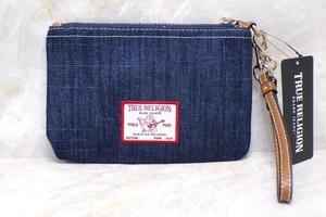 True Religion Muñequera Denim Mujer Cartera Bolso Pequeño Logo - Imagen 1 de 5