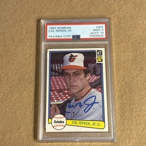 1982 Donruss Baseball #405 Cal Ripken Jr. RC Orioles PSA 9 10 Auto Autograph - Bild 1 von 2