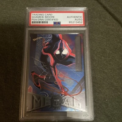 Skybox Marvel Metal Universe Spider-Man #52 Shameik Moore Auto Signed PSA Verif - Image 1 of 2