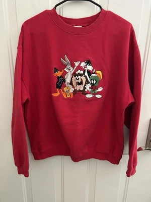 Vintage 1998 Warner Brothers Studio Store Long Sleeve Sweatshirt LG Looney Tunes - Image 1 of 4