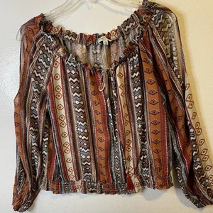 Top Hayden Los Angeles Bohemio Multicolor Hombro Frío Talla L - Imagen 1 de 10