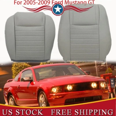 Fundas de cuero grises superiores e inferiores del conductor delantero para Ford Mustang GT 2005 a 2009 Foto 1 de 4