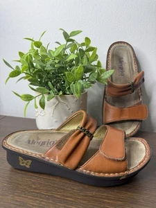 Sandalias Alegria Talla 36 Cuero Marrón Doble Correa Karmen EE. UU. (6-6.5) Patform - Imagen 1 de 10